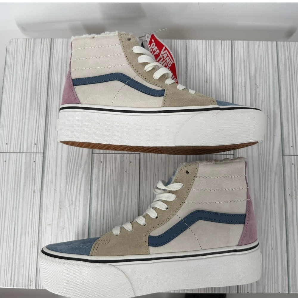 Vans Sk8-Hi Womens 8.5 Pig Suede Water Repellent Sherpa High Top Sneakers‎